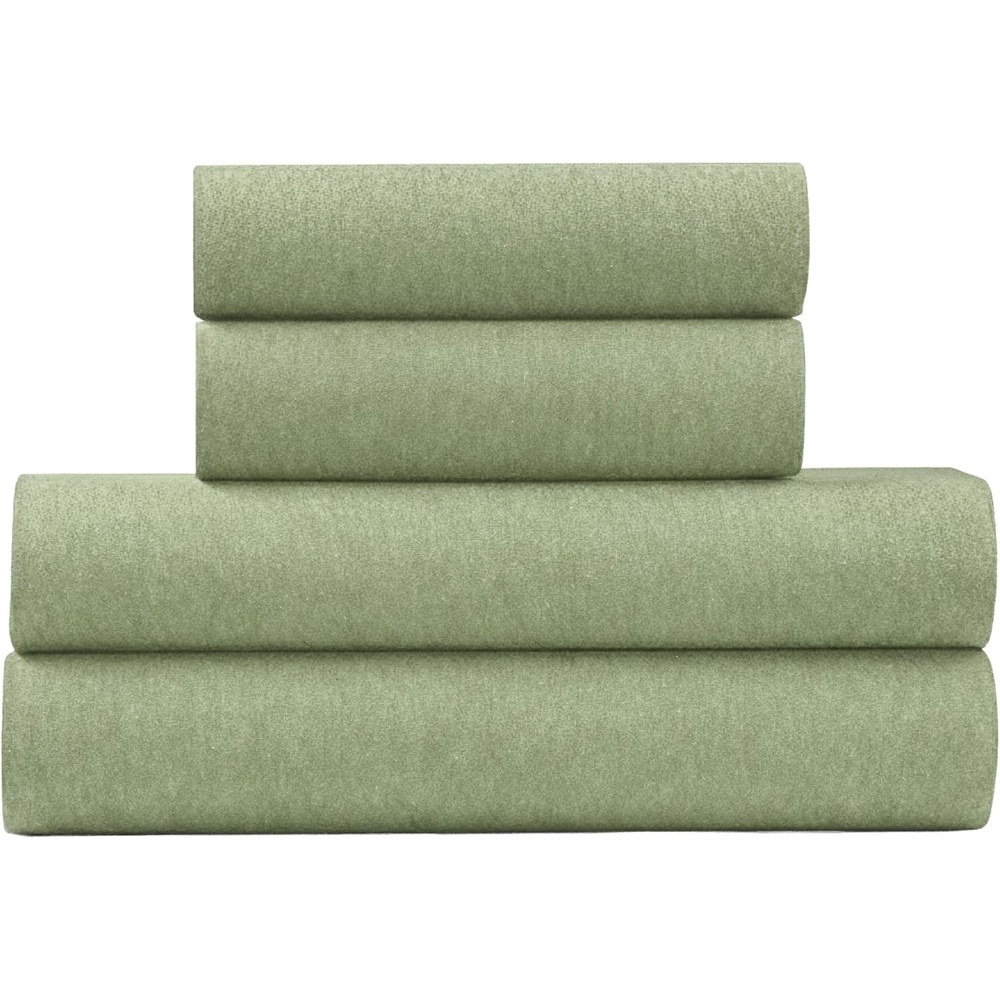 image:imageUS POLO ASSN Jersey Knit Sheet Set Cotton Blend TShirt amp Pajama Feel Deep Pocket WrinkleResistant Cooling amp Breathable Everyday Comfort StretchSage