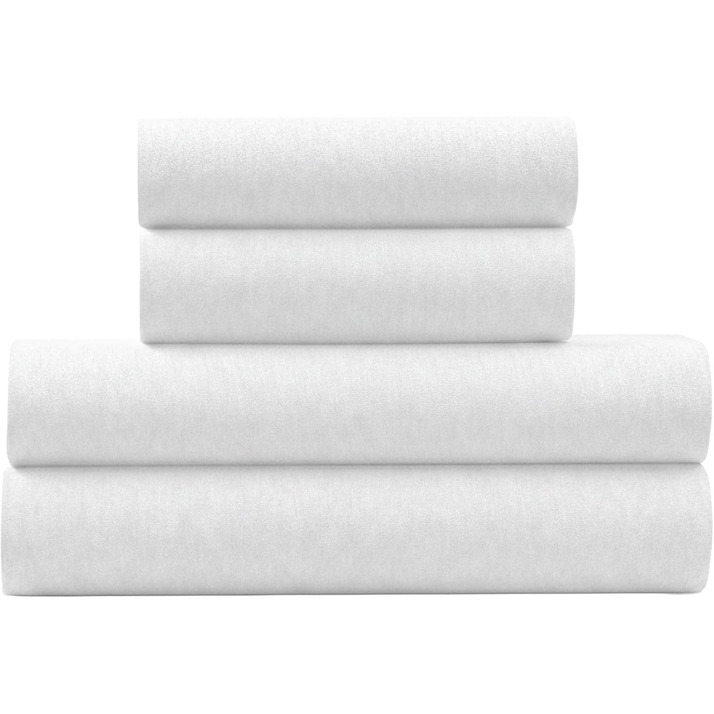 image:imageUS POLO ASSN Jersey Knit Sheet Set Cotton Blend TShirt amp Pajama Feel Deep Pocket WrinkleResistant Cooling amp Breathable Everyday Comfort StretchWhite