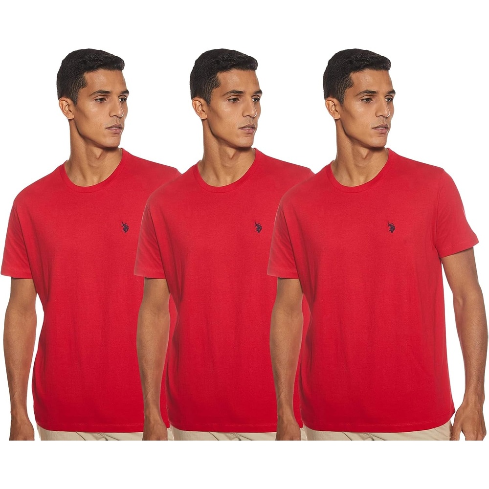 image:imageUS POLO ASSN Mens Crew Neck Pony TShirtEngine Red 3pack