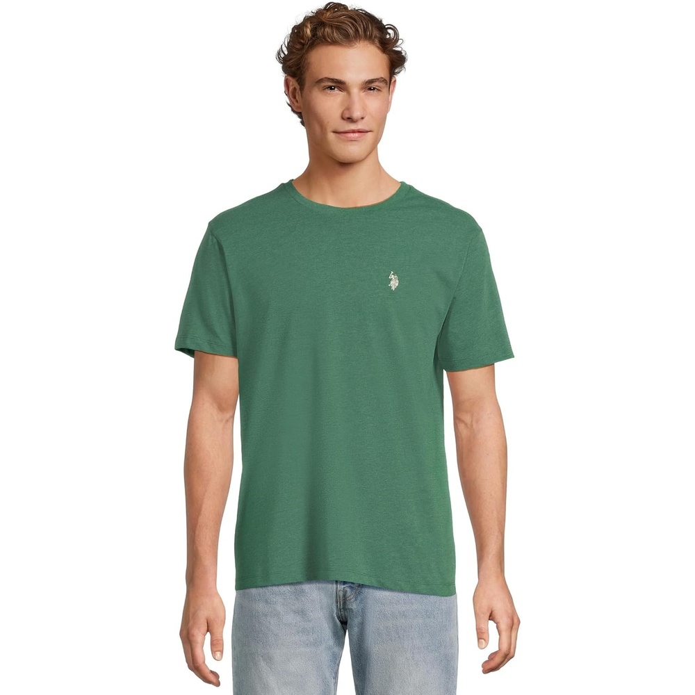 image:imageUS POLO ASSN Mens Crew Neck Pony TShirtGreen Trail Heather