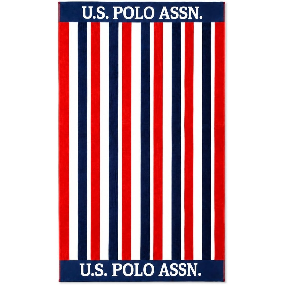image:imageUS POLO ASSN Oversized Beach and Pool Towel 100 Cotton Velour 40 x 70 Inch Lightweight Absorbent for Beach Pool or Spa 1 Bon VoyageEast Coast