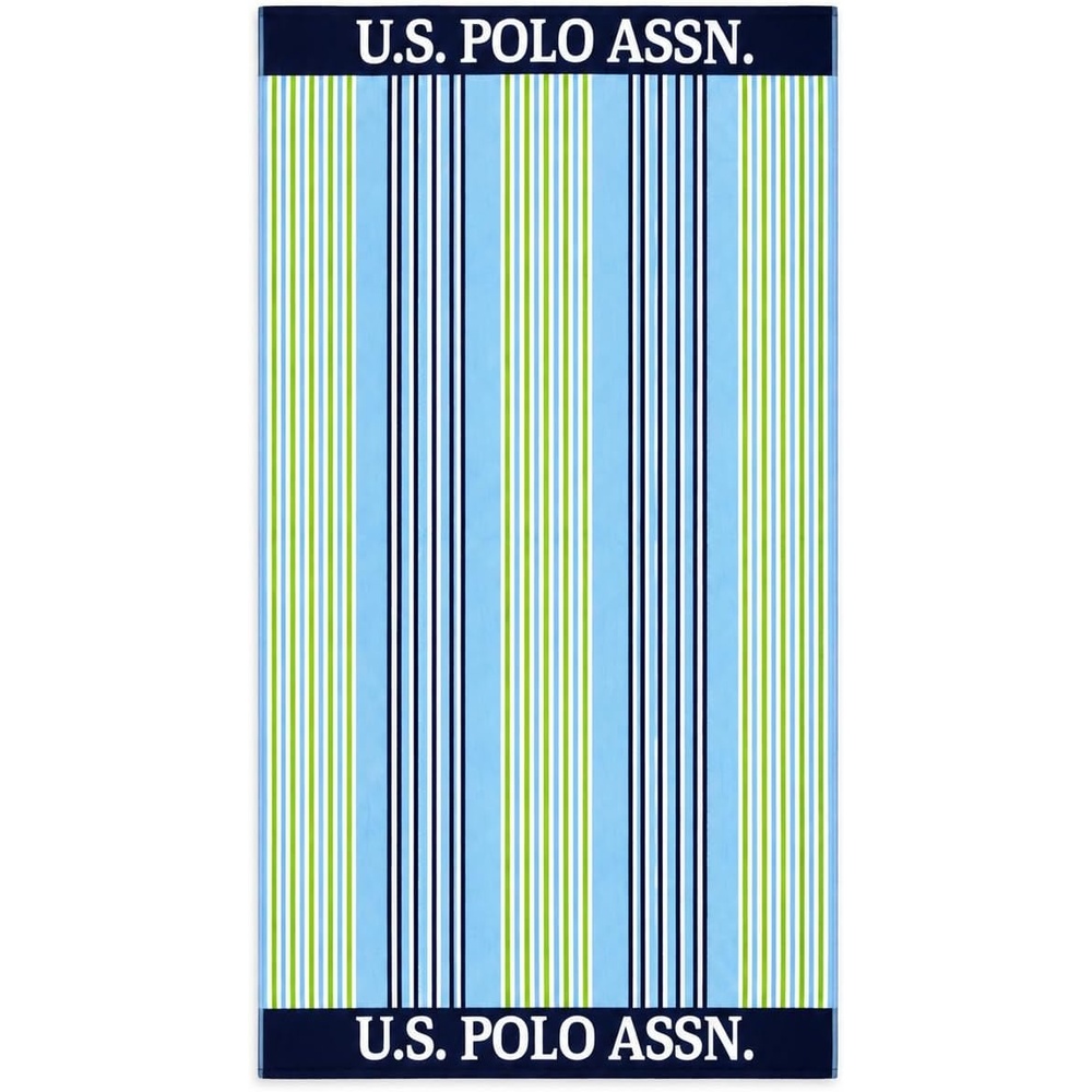 image:imageUS POLO ASSN Oversized Beach and Pool Towel 100 Cotton Velour 40 x 70 Inch Lightweight Absorbent for Beach Pool or Spa 1 Bon VoyagePort Stripe