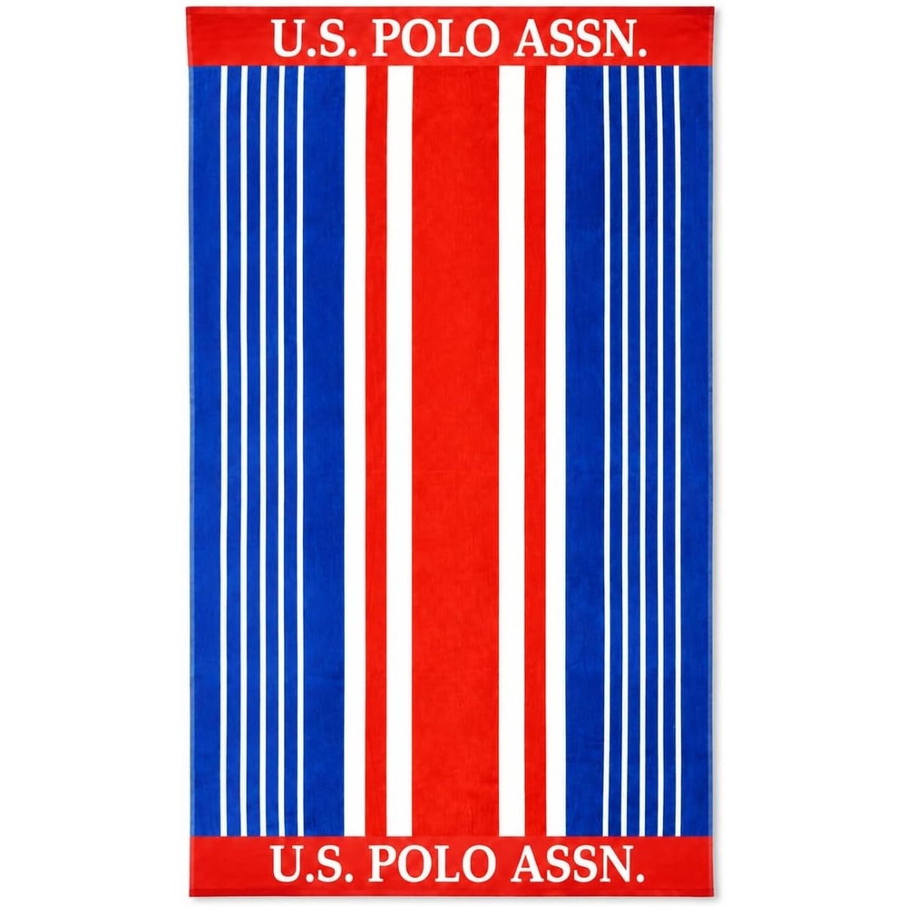 image:imageUS POLO ASSN Oversized Beach and Pool Towel 100 Cotton Velour 40 x 70 Inch Lightweight Absorbent for Beach Pool or Spa 1 Bon VoyageRed West Coast