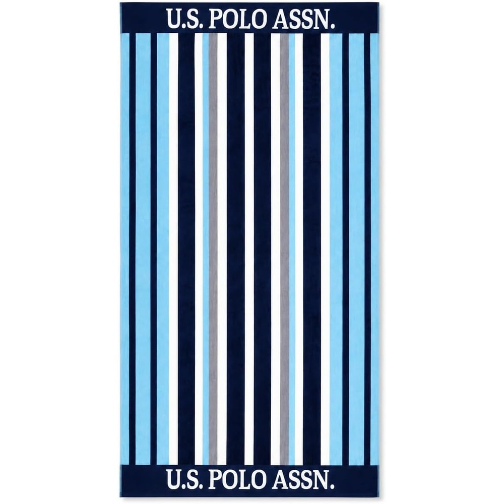image:imageUS POLO ASSN Oversized Beach and Pool Towel 100 Cotton Velour 40 x 70 Inch Lightweight Absorbent for Beach Pool or Spa 1 Bon VoyageSail Away