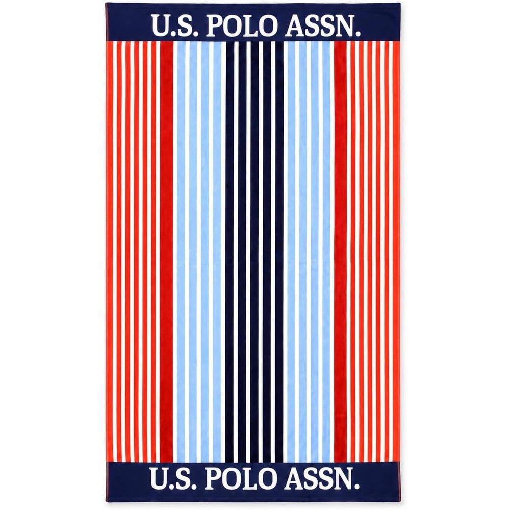 image:imageUS POLO ASSN Oversized Beach and Pool Towel 100 Cotton Velour 40 x 70 Inch Lightweight Absorbent for Beach Pool or Spa 1 Bon VoyageVero