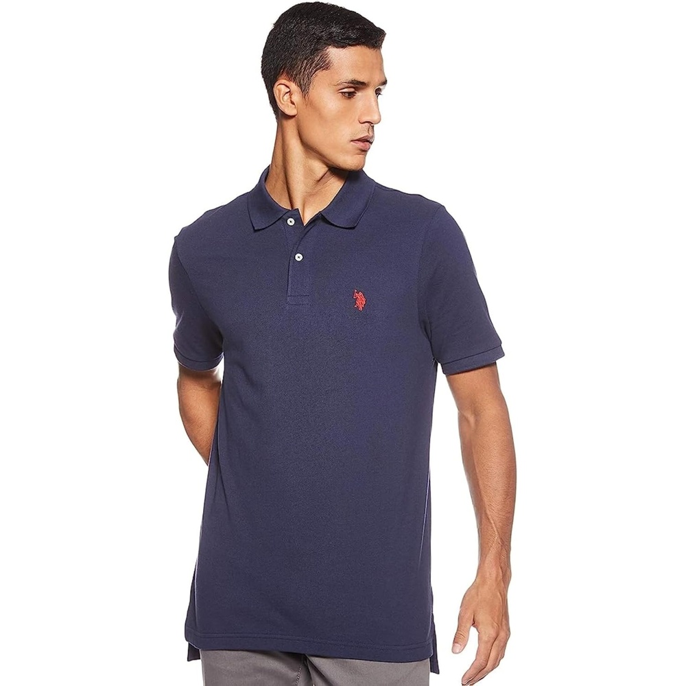 image:imageUS Polo Assn Mens Classic Polo Shirt TwoButton Closure Pique Polo Shirt Summer Fashion Golf ShirtClassic Navy