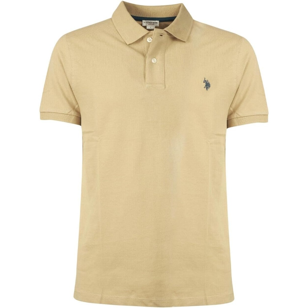 image:imageUS Polo Assn Mens Classic Polo Shirt TwoButton Closure Pique Polo Shirt Summer Fashion Golf ShirtCoffee Heather