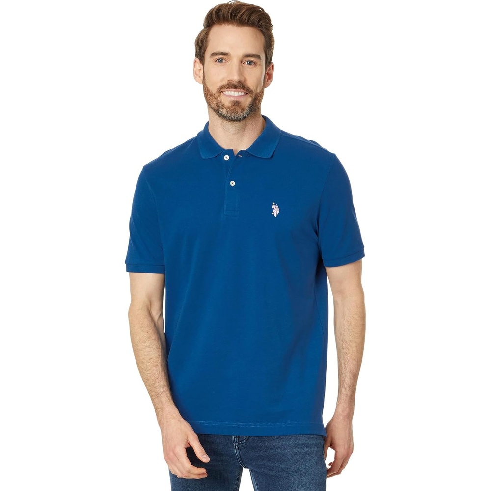 image:imageUS Polo Assn Mens Classic Polo Shirt TwoButton Closure Pique Polo Shirt Summer Fashion Golf ShirtEvening Sail