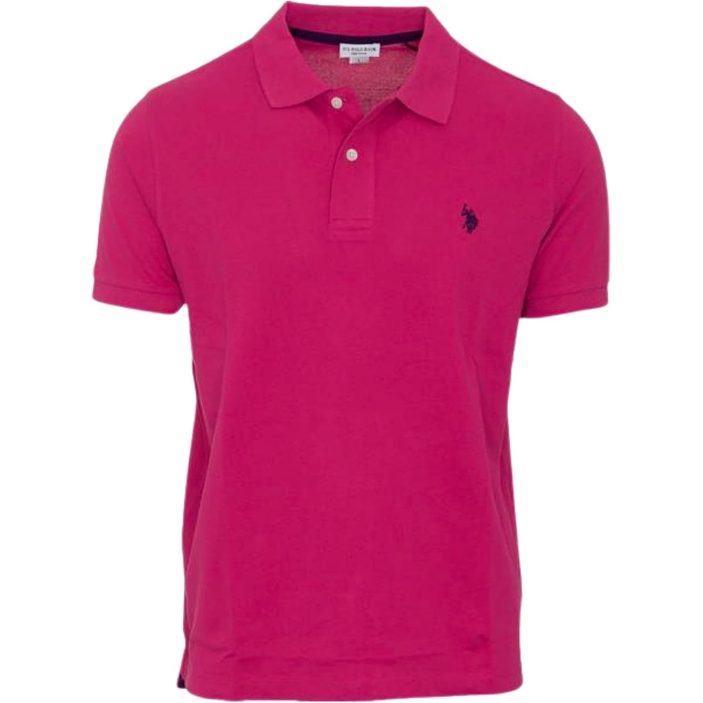 image:imageUS Polo Assn Mens Classic Polo Shirt TwoButton Closure Pique Polo Shirt Summer Fashion Golf ShirtRaspberry Vine Heather