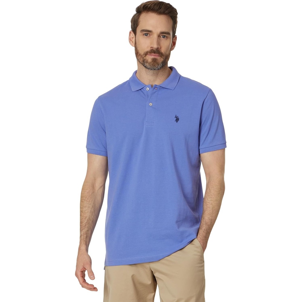 image:imageUS Polo Assn Mens Classic Polo Shirt TwoButton Closure Pique Polo Shirt Summer Fashion Golf ShirtVery Peri