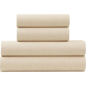 U.S. POLO ASSN. Jersey Knit Sheet Set, Cotton Blend, T-Shirt & Pajama Feel, Deep Pocket, Wrinkle-Resistant, Cooling & Breathable, Everyday Comfort Stretch(Heather Oatmeal)
