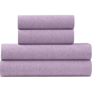 U.S. POLO ASSN. Jersey Knit Sheet Set, Cotton Blend, T-Shirt & Pajama Feel, Deep Pocket, Wrinkle-Resistant, Cooling & Breathable, Everyday Comfort Stretch(Lavender)