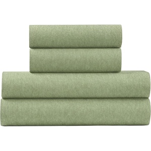 U.S. POLO ASSN. Jersey Knit Sheet Set, Cotton Blend, T-Shirt & Pajama Feel, Deep Pocket, Wrinkle-Resistant, Cooling & Breathable, Everyday Comfort Stretch(Sage)