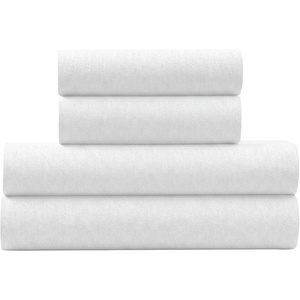 U.S. POLO ASSN. Jersey Knit Sheet Set, Cotton Blend, T-Shirt & Pajama Feel, Deep Pocket, Wrinkle-Resistant, Cooling & Breathable, Everyday Comfort Stretch(White)
