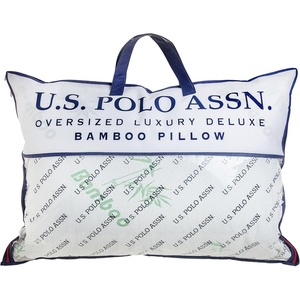 U.S. POLO ASSN. Jumbo Bamboo Pillow, 28 x 20 inches, Deluxe Comfort, White
