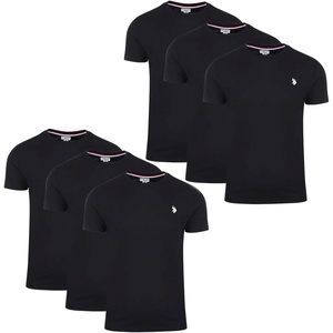 U.S. POLO ASSN. Mens Crew Neck Pony T-Shirt(Black (6-pack))