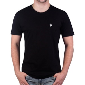 U.S. POLO ASSN. Mens Crew Neck Pony T-Shirt(Black/White)