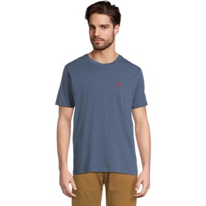 U.S. POLO ASSN. Mens Crew Neck Pony T-Shirt(Blue Water Heather)