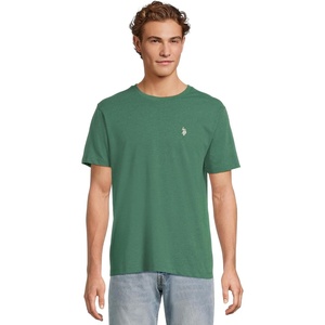 U.S. POLO ASSN. Mens Crew Neck Pony T-Shirt(Green Trail Heather)