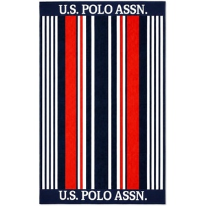 U.S. POLO ASSN. Oversized Beach and Pool Towel, 100% Cotton Velour, 40 x 70 Inch, Lightweight, Absorbent, for Beach, Pool, or Spa (1, Bon Voyage)(Bon Voyage)