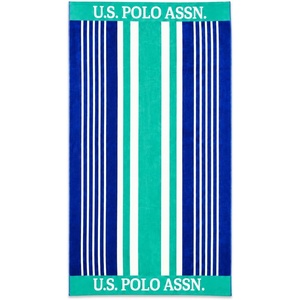 U.S. POLO ASSN. Oversized Beach and Pool Towel, 100% Cotton Velour, 40 x 70 Inch, Lightweight, Absorbent, for Beach, Pool, or Spa (1, Bon Voyage)(Green West Coast)