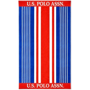 U.S. POLO ASSN. Oversized Beach and Pool Towel, 100% Cotton Velour, 40 x 70 Inch, Lightweight, Absorbent, for Beach, Pool, or Spa (1, Bon Voyage)(Red West Coast)