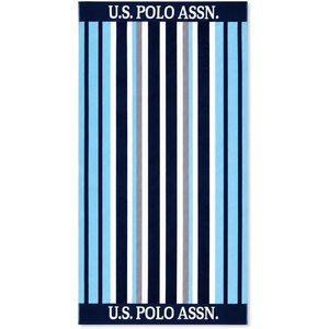 U.S. POLO ASSN. Oversized Beach and Pool Towel, 100% Cotton Velour, 40 x 70 Inch, Lightweight, Absorbent, for Beach, Pool, or Spa (1, Bon Voyage)(Sail Away)