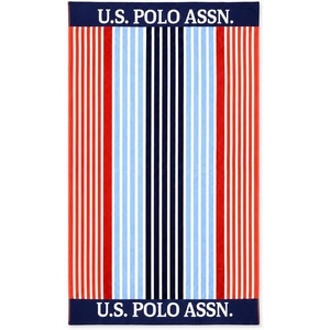 U.S. POLO ASSN. Oversized Beach and Pool Towel, 100% Cotton Velour, 40 x 70 Inch, Lightweight, Absorbent, for Beach, Pool, or Spa (1, Bon Voyage)(Vero)
