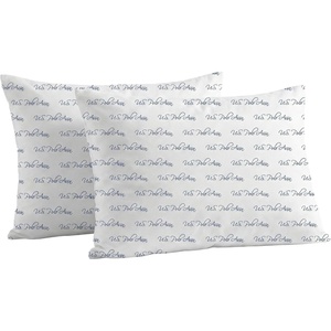 U.S. POLO ASSN. Signature Script Standard Microfiber Bed Pillow, 2 Pack, Soft Breathable Cover, Multiple Sleep Positions (Gold)(Navy)