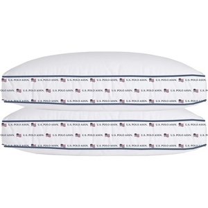 U.S. Polo Assn. 250th Anniversary Signature Double-Corded Jumbo Bed Pillow, 2 Pack, Plush Supportive Fill, USA Flag Print