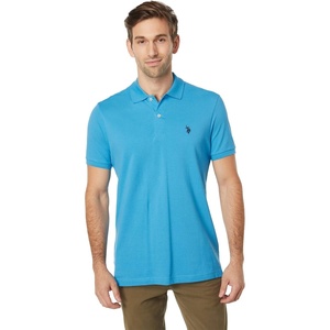 U.S. Polo Assn. Men’s Classic Polo Shirt, Two-Button Closure Pique Polo Shirt, Summer Fashion Golf Shirt(Beacon Blue)