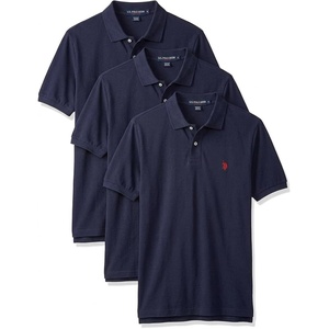 U.S. Polo Assn. Men’s Classic Polo Shirt, Two-Button Closure Pique Polo Shirt, Summer Fashion Golf Shirt(Classic Navy (3-pack))