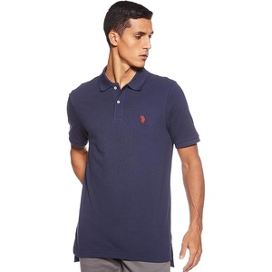 U.S. Polo Assn. Men’s Classic Polo Shirt, Two-Button Closure Pique Polo Shirt, Summer Fashion Golf Shirt(Classic Navy)