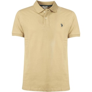 U.S. Polo Assn. Men’s Classic Polo Shirt, Two-Button Closure Pique Polo Shirt, Summer Fashion Golf Shirt(Coffee Heather)