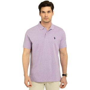 U.S. Polo Assn. Men’s Classic Polo Shirt, Two-Button Closure Pique Polo Shirt, Summer Fashion Golf Shirt(Lilac Heather)