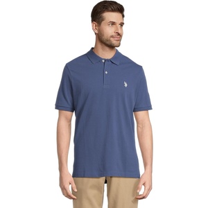 U.S. Polo Assn. Men’s Classic Polo Shirt, Two-Button Closure Pique Polo Shirt, Summer Fashion Golf Shirt(Oceana Blue)