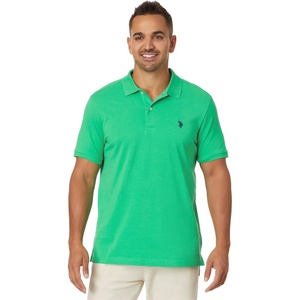 U.S. Polo Assn. Men’s Classic Polo Shirt, Two-Button Closure Pique Polo Shirt, Summer Fashion Golf Shirt(Spearmint Leaf)