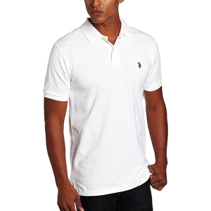 U.S. Polo Assn. Men’s Classic Polo Shirt, Two-Button Closure Pique Polo Shirt, Summer Fashion Golf Shirt(White)