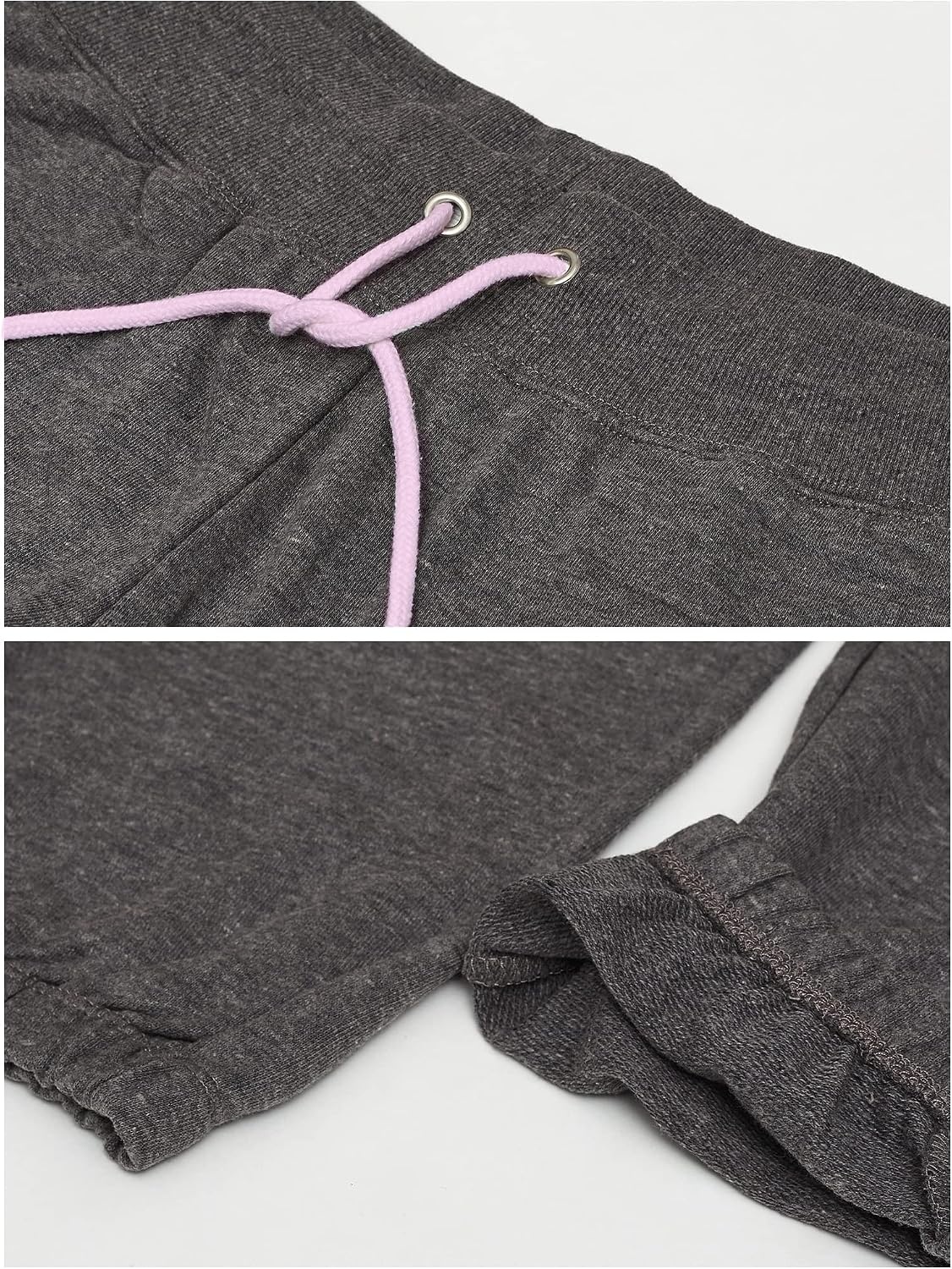 image:imageUS POLO ASSN Essentials Sweatpants with Pockets Comfy Breathable French Terry Womens JoggersDark Charcoal HeatherWhite Print