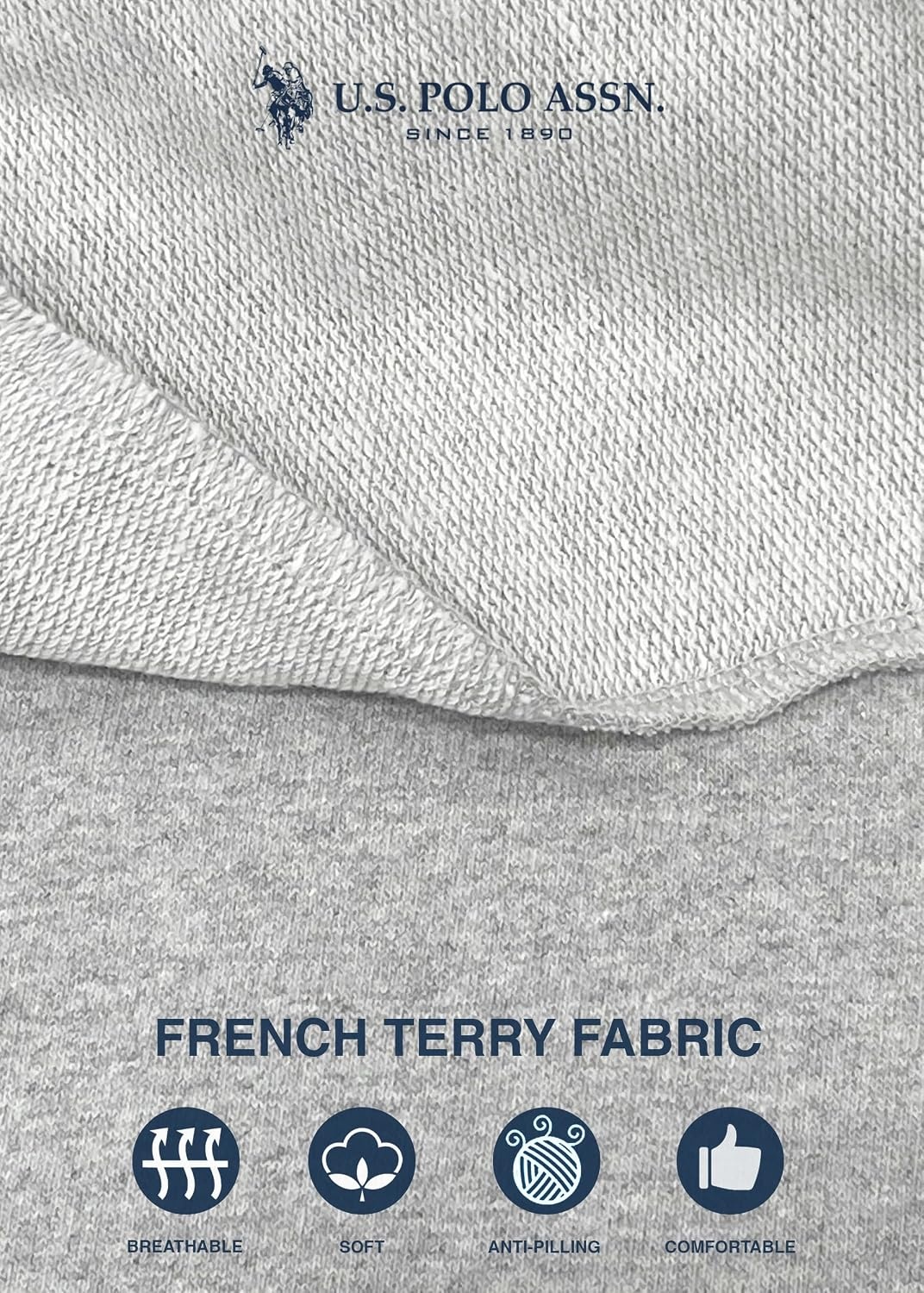 image:imageUS POLO ASSN Essentials Sweatpants with Pockets Comfy Breathable French Terry Womens JoggersHeather Gray4