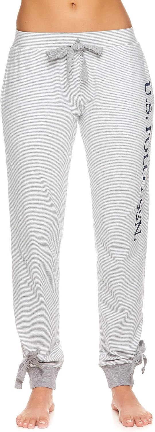 image:imageUS POLO ASSN Womens Lounge and Pajama Set ShortSleeve Top and Jogger Pajamas for WomenHeathergrey 2