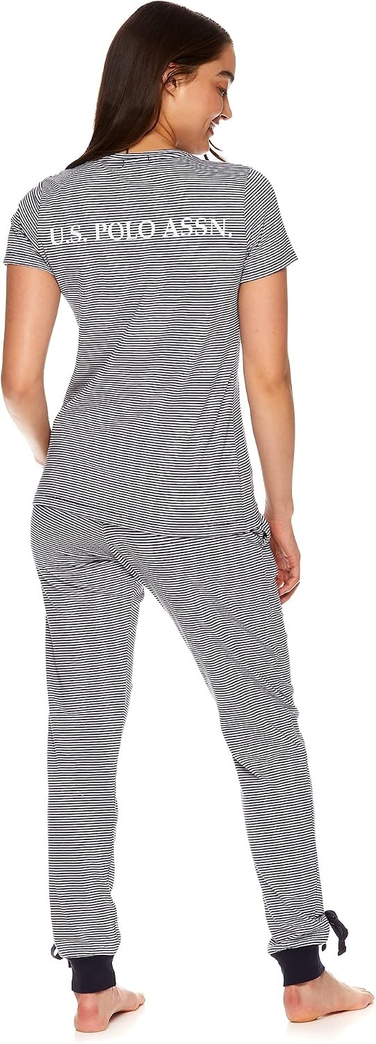 image:imageUS POLO ASSN Womens Lounge and Pajama Set ShortSleeve Top and Jogger Pajamas for WomenNavy1