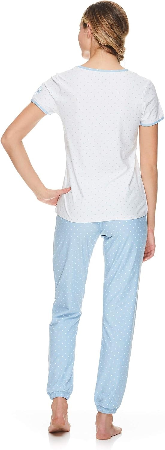 image:imageUS POLO ASSN Womens Lounge and Pajama Set ShortSleeve Top and Jogger Pajamas for WomenWhite