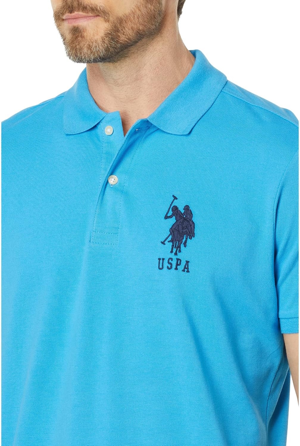 image:imageUS Polo ASSN Mens Solid Pique Polo ShirtBeacon Blue