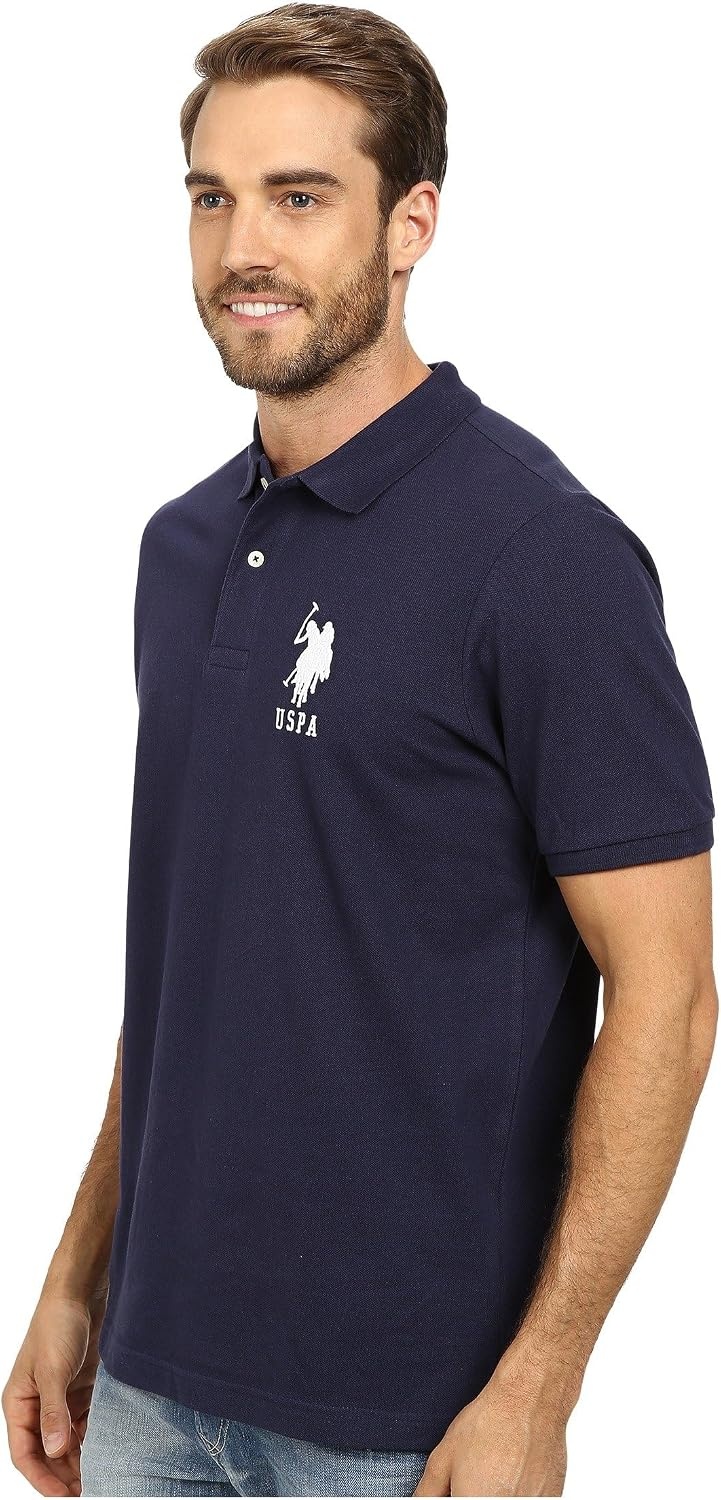 image:imageUS Polo ASSN Mens Solid Pique Polo ShirtClassic NavyWhite