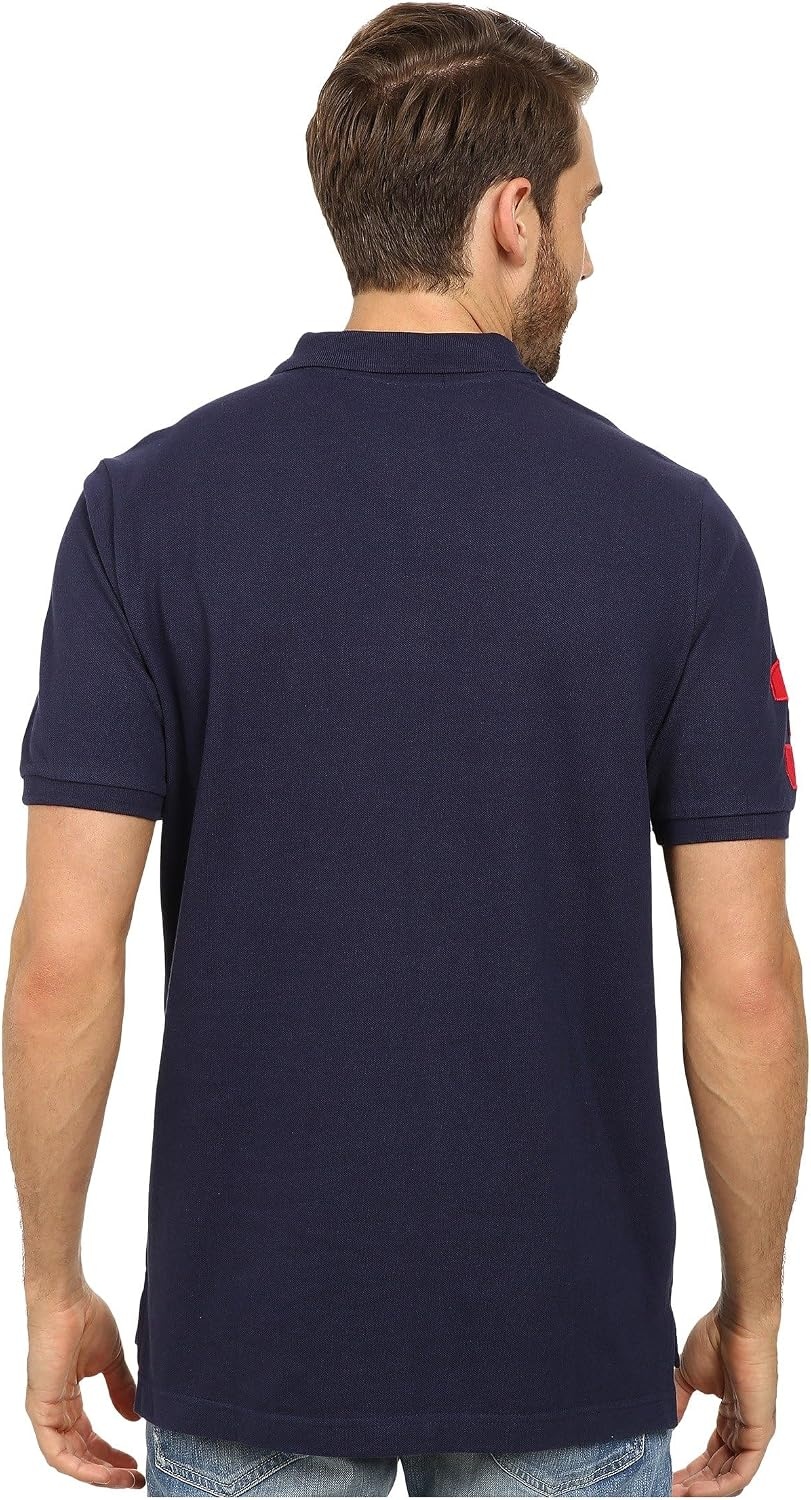 image:imageUS Polo ASSN Mens Solid Pique Polo ShirtClassic NavyWhite