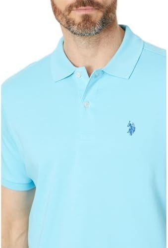 image:imageUS Polo ASSN Mens Solid Pique Polo ShirtHorizon BlueBlue Raft