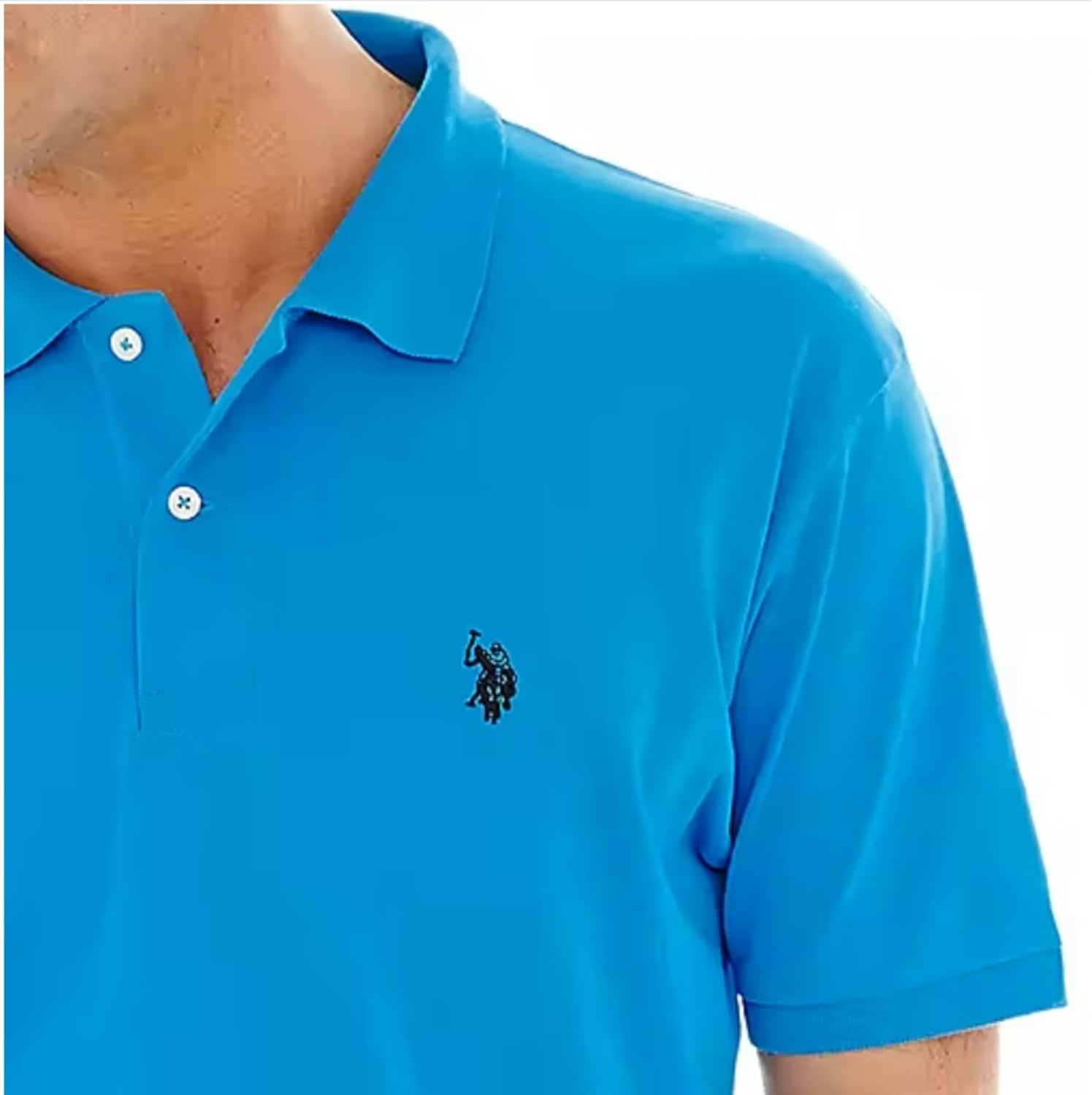 image:imageUS Polo ASSN Mens Solid Pique Polo ShirtHorizon BlueBlue Raft