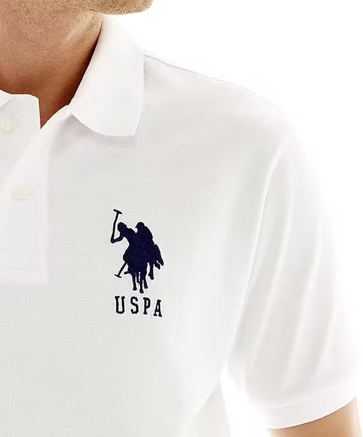 image:imageUS Polo ASSN Mens Solid Pique Polo ShirtWhite