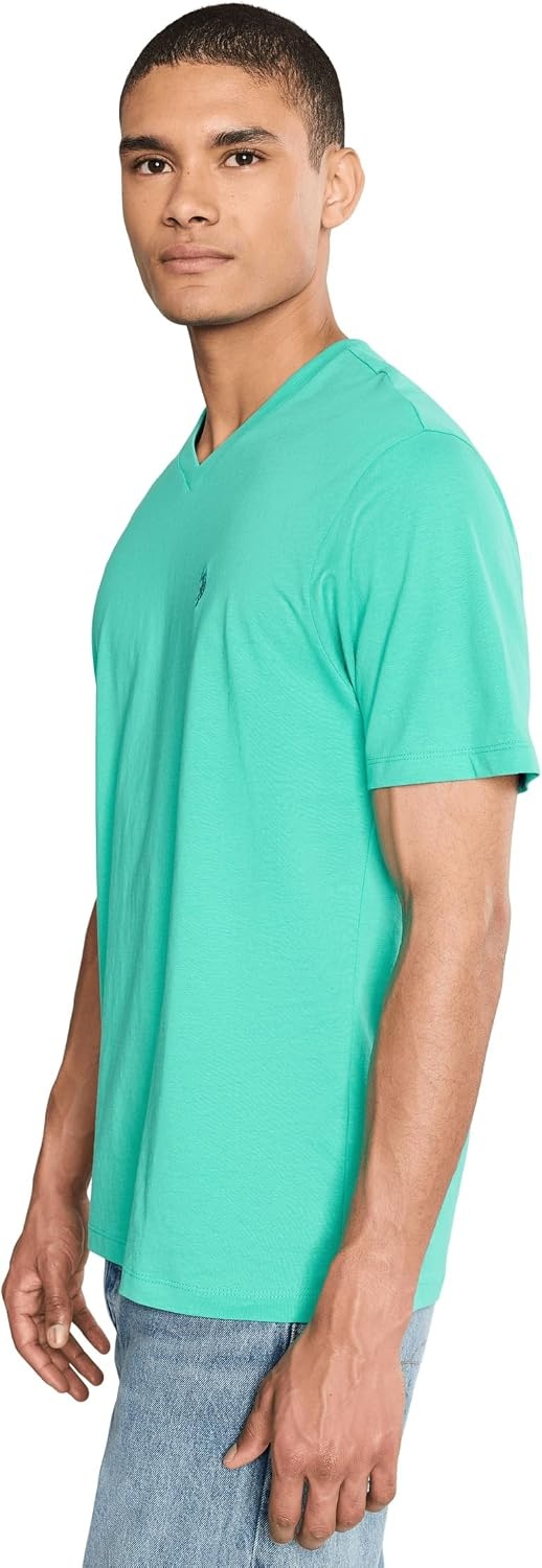 image:imageUS Polo Assn Mens Solid VNeck TShirtAqua Teal
